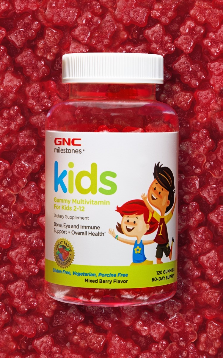 Multivitamine pentru copii 2-12 ani cu aroma de fructe de padure Milestones, 120 jeleuri, GNC