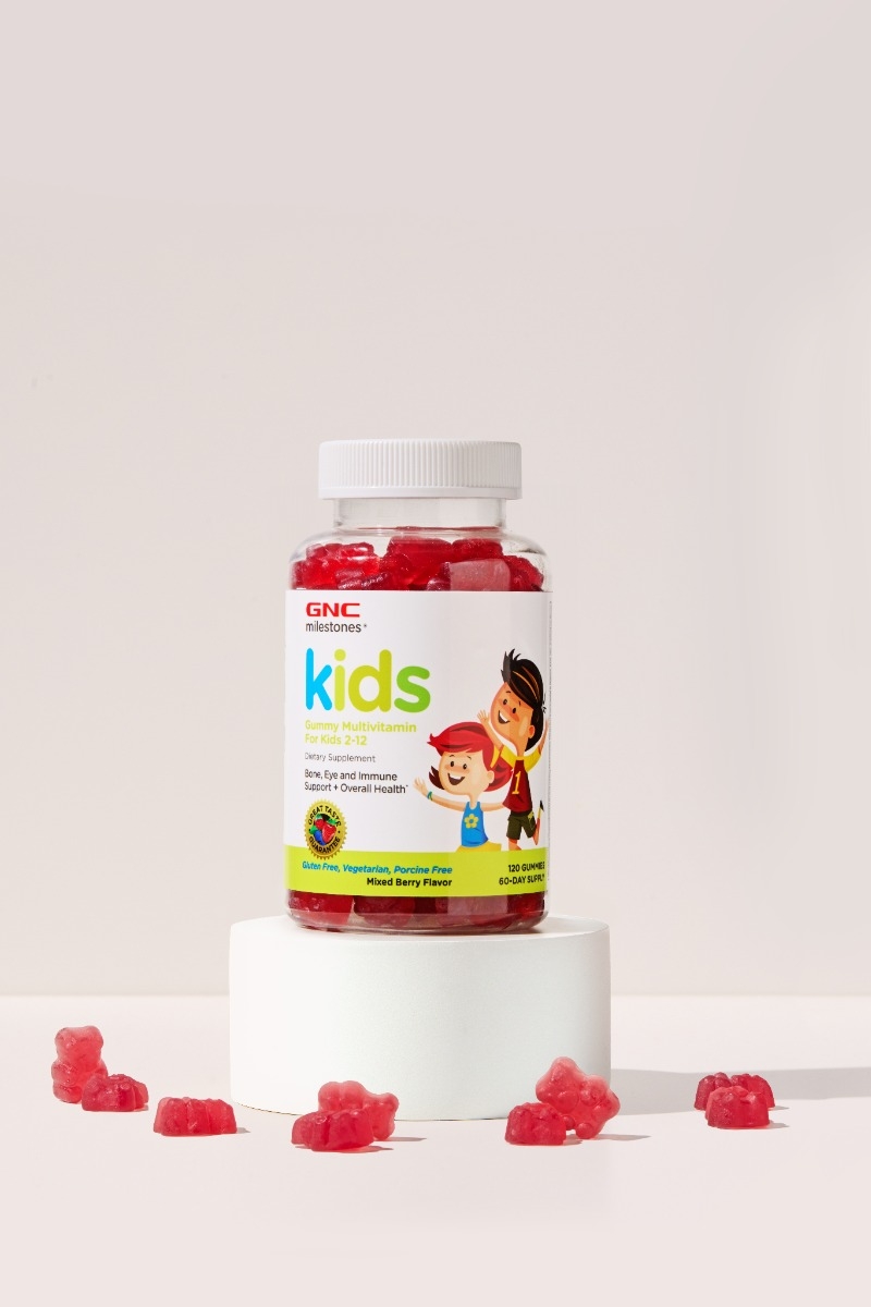 Multivitamine pentru copii 2-12 ani cu aroma de fructe de padure Milestones, 120 jeleuri, GNC