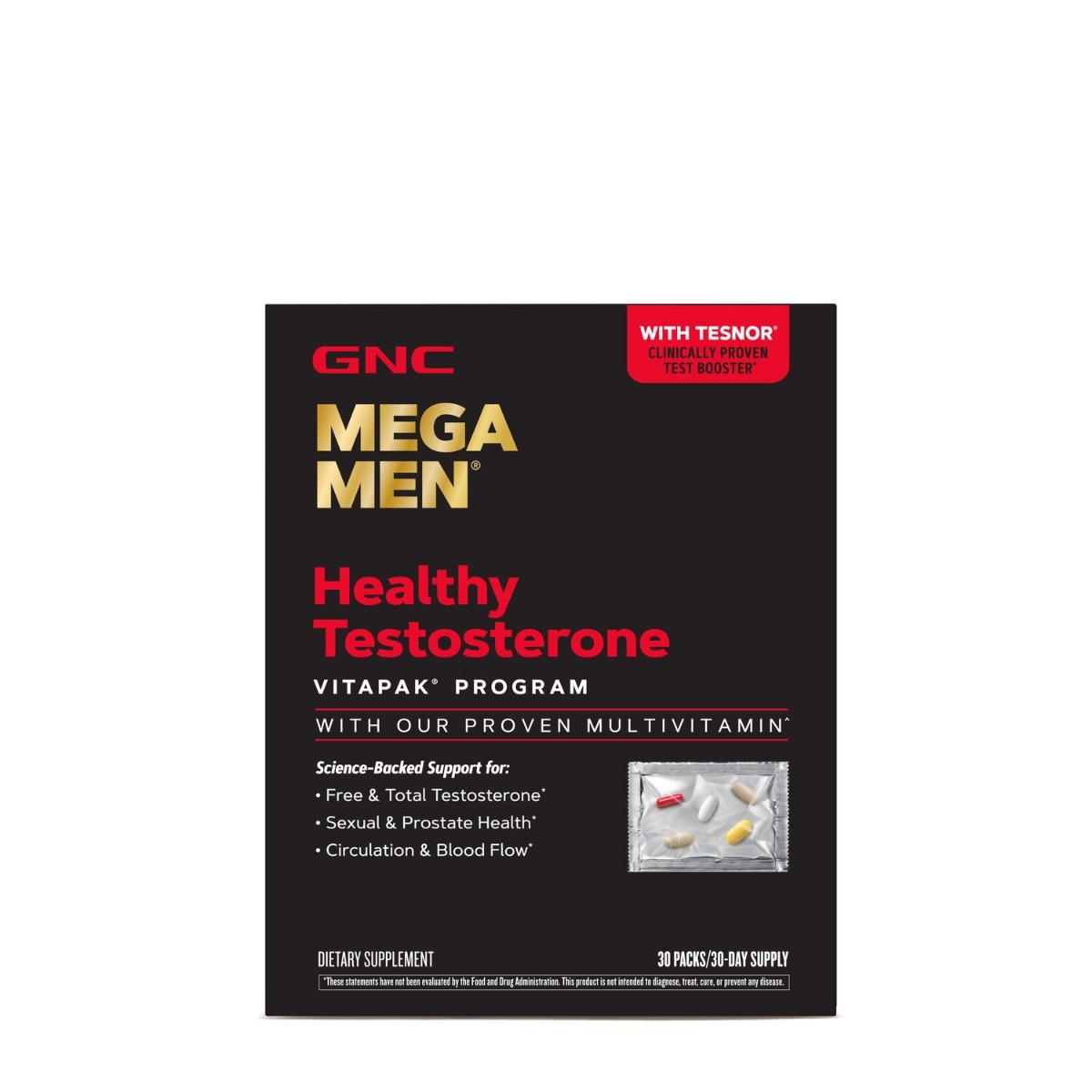 Complex de suplimente pentru sustinerea testosteronului Mega Men, 30 pachetele, GNC