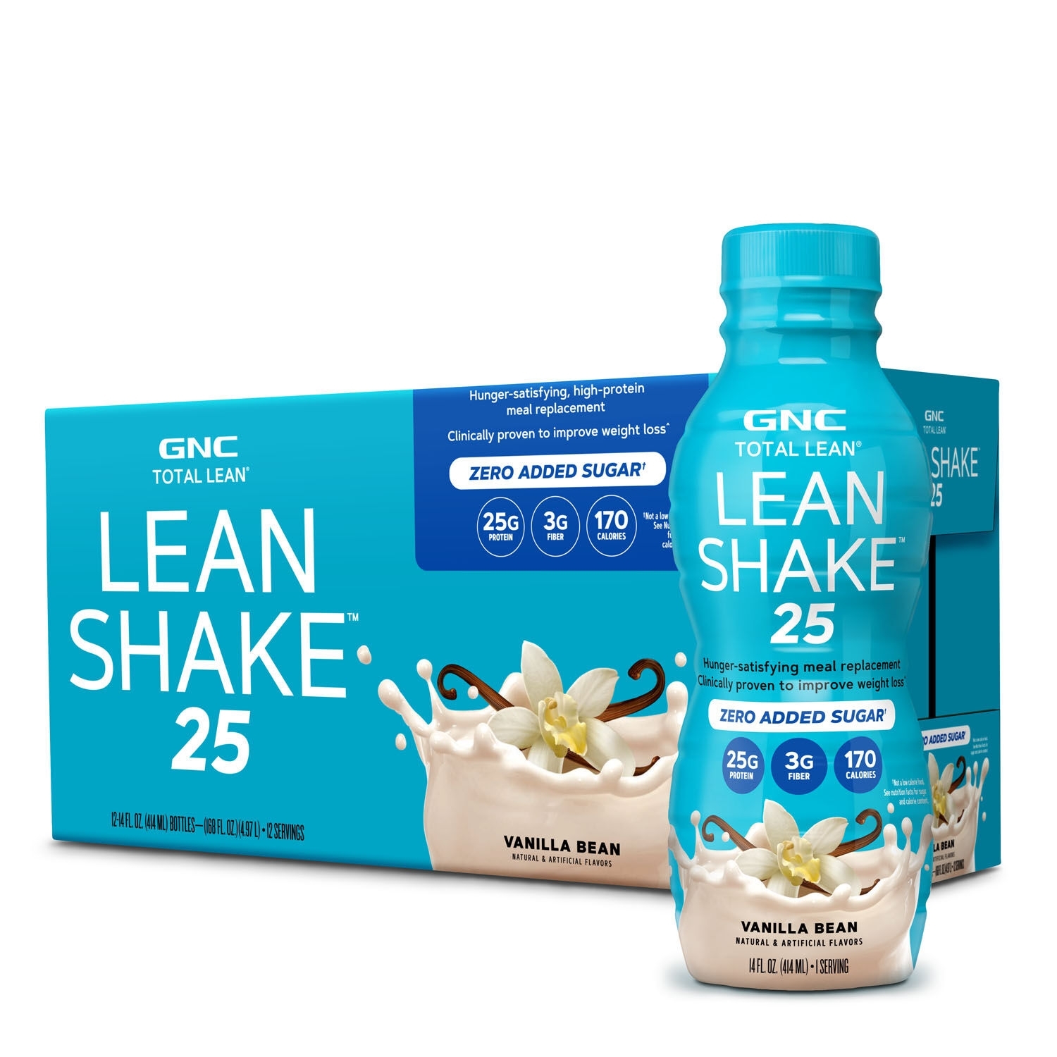Shake proteic cu aroma de vanilie Total Lean, 414 ml, GNC