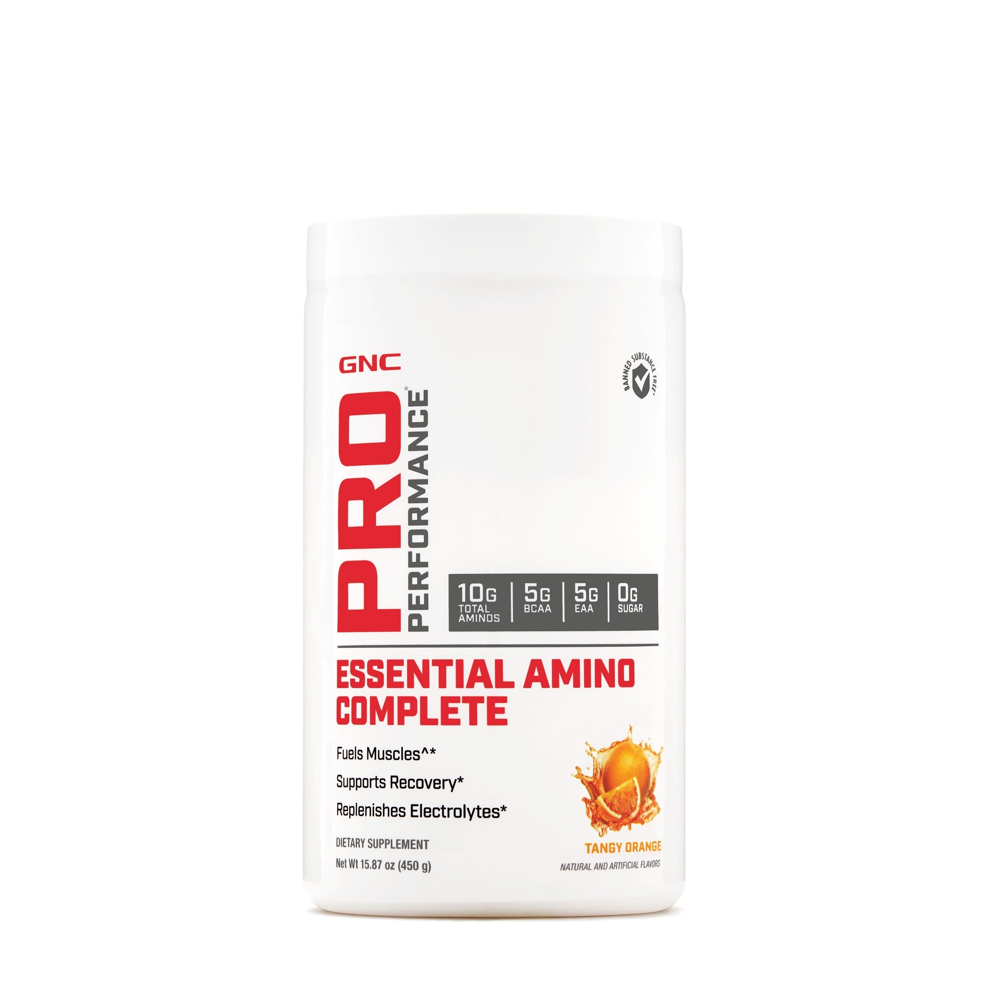 gnc pro performance essential amino complete, aminoacizi,  cu aroma de mandarine, 450 g
