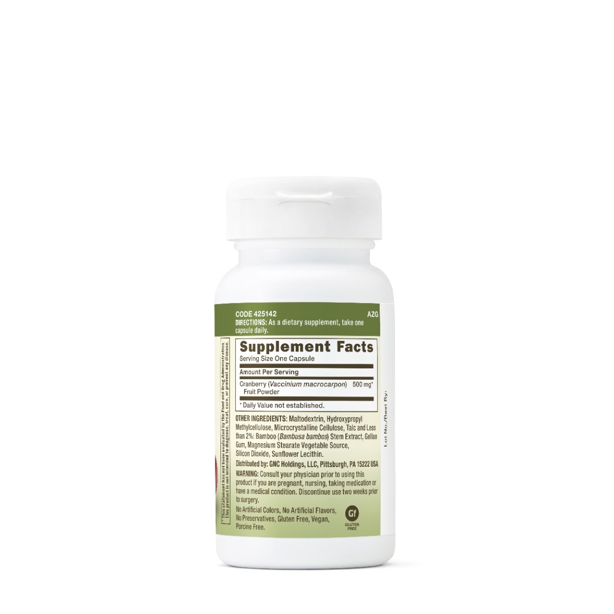 Cranberry Fruit 500 mg Herbal Plus, 30 capsule, GNC