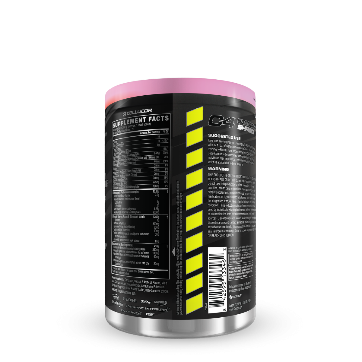 Formula pre-workout avansata pentru definire cu aroma de limonada roz Cellucor C4 Ultimate Shred, 406 g, GNC