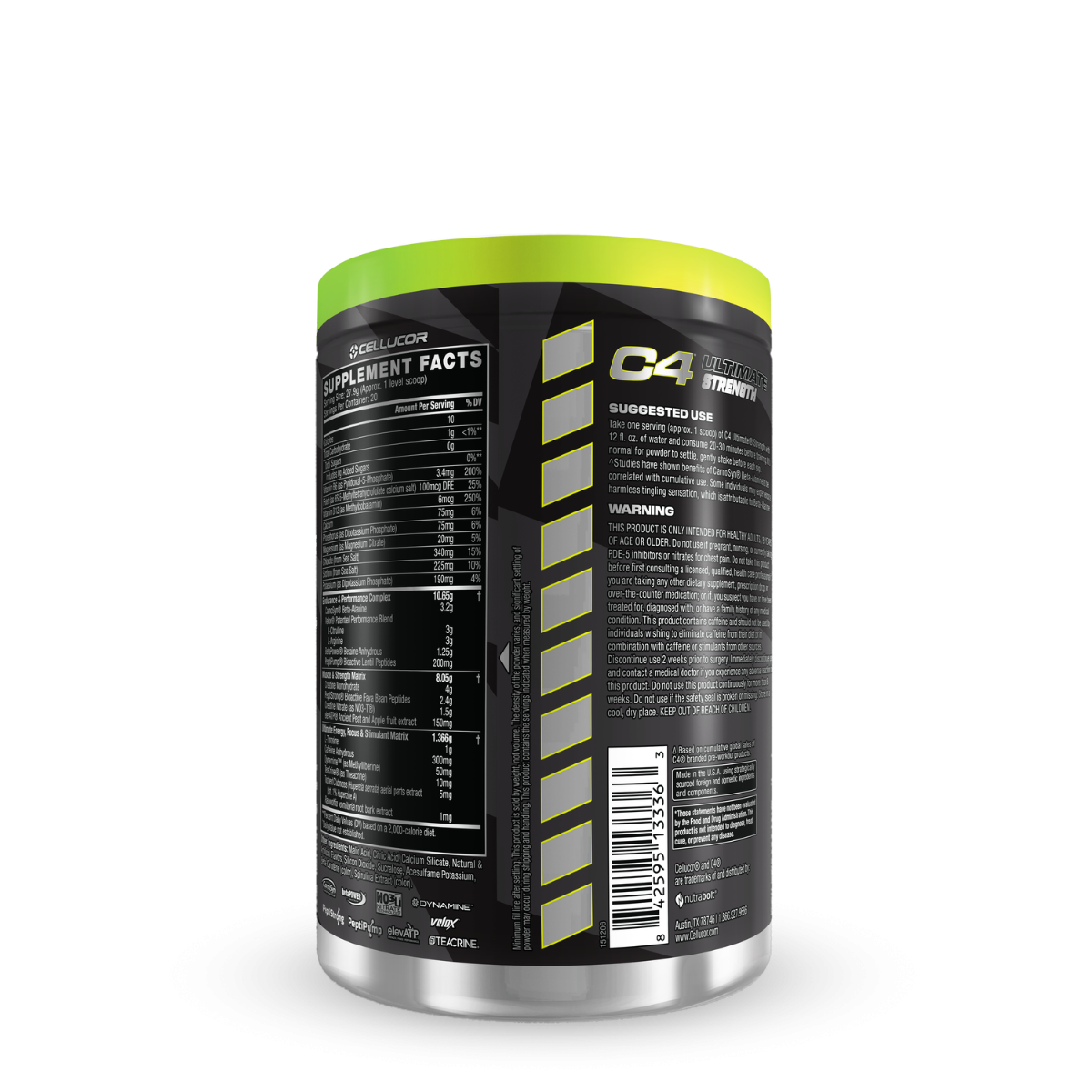 Formula pre-work avansata pentru forta cu aroma de mar verde acrisor Cellucor C4 Ultimate Strenght, 558 g, GNC