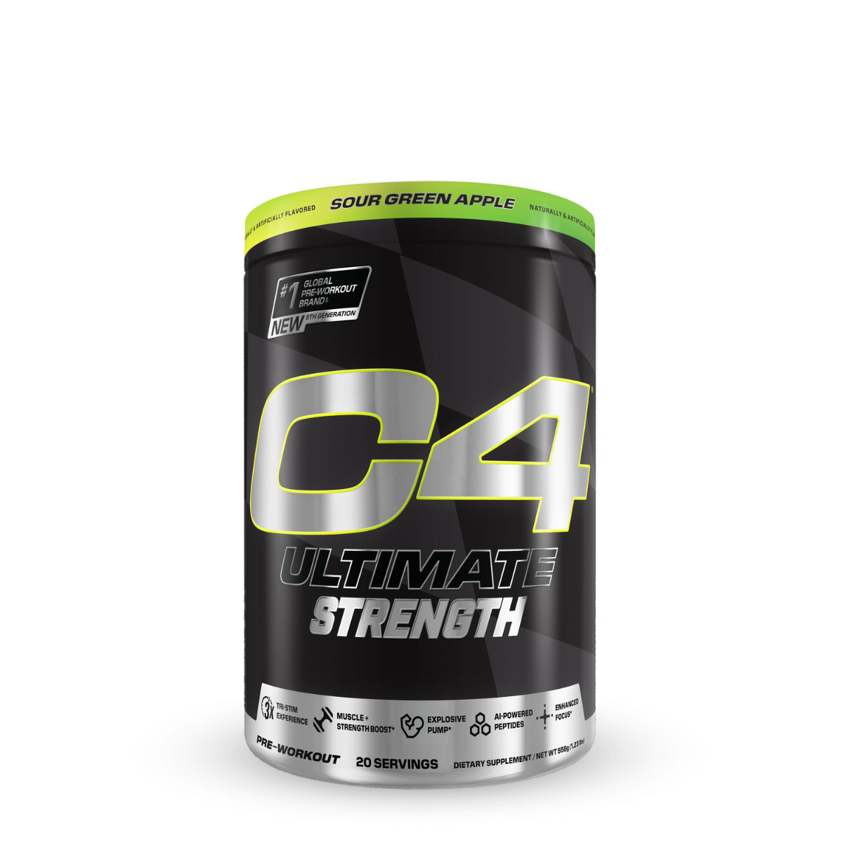 Formula pre-work avansata pentru forta cu aroma de mar verde acrisor Cellucor C4 Ultimate Strenght, 558 g, GNC