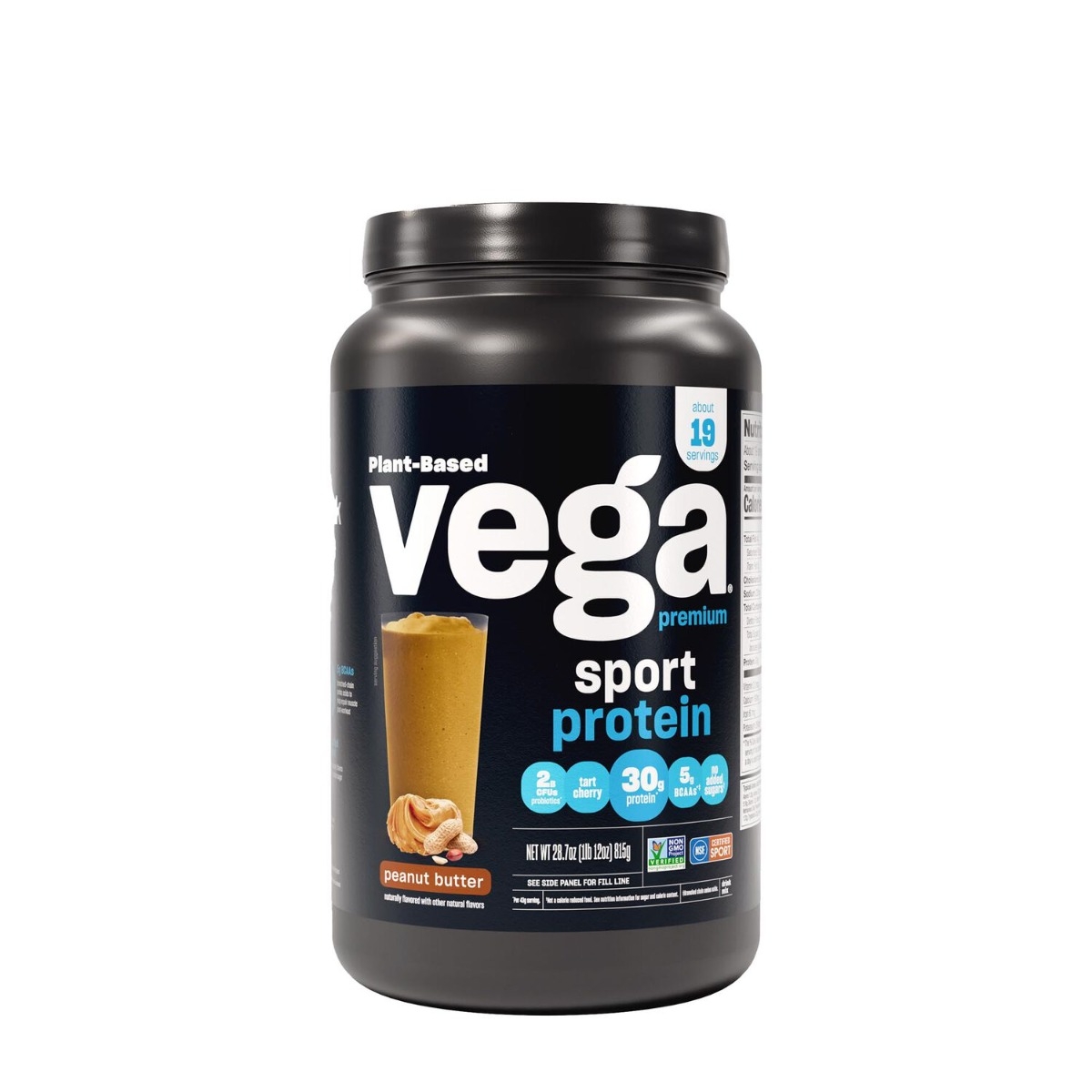 Proteina vegetala cu aroma de unt de arahide Vega Sport Premium Protein, 815 g, GNC