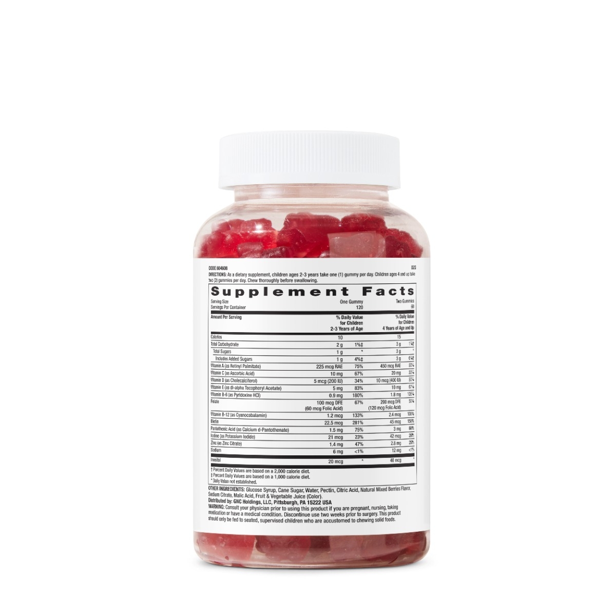Multivitamine pentru copii 2-12 ani cu aroma de fructe de padure Milestones, 120 jeleuri, GNC