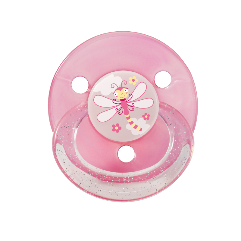 Baby Nova suzeta silicon rotunda cu inel 2 buc 0-18 luni fetita