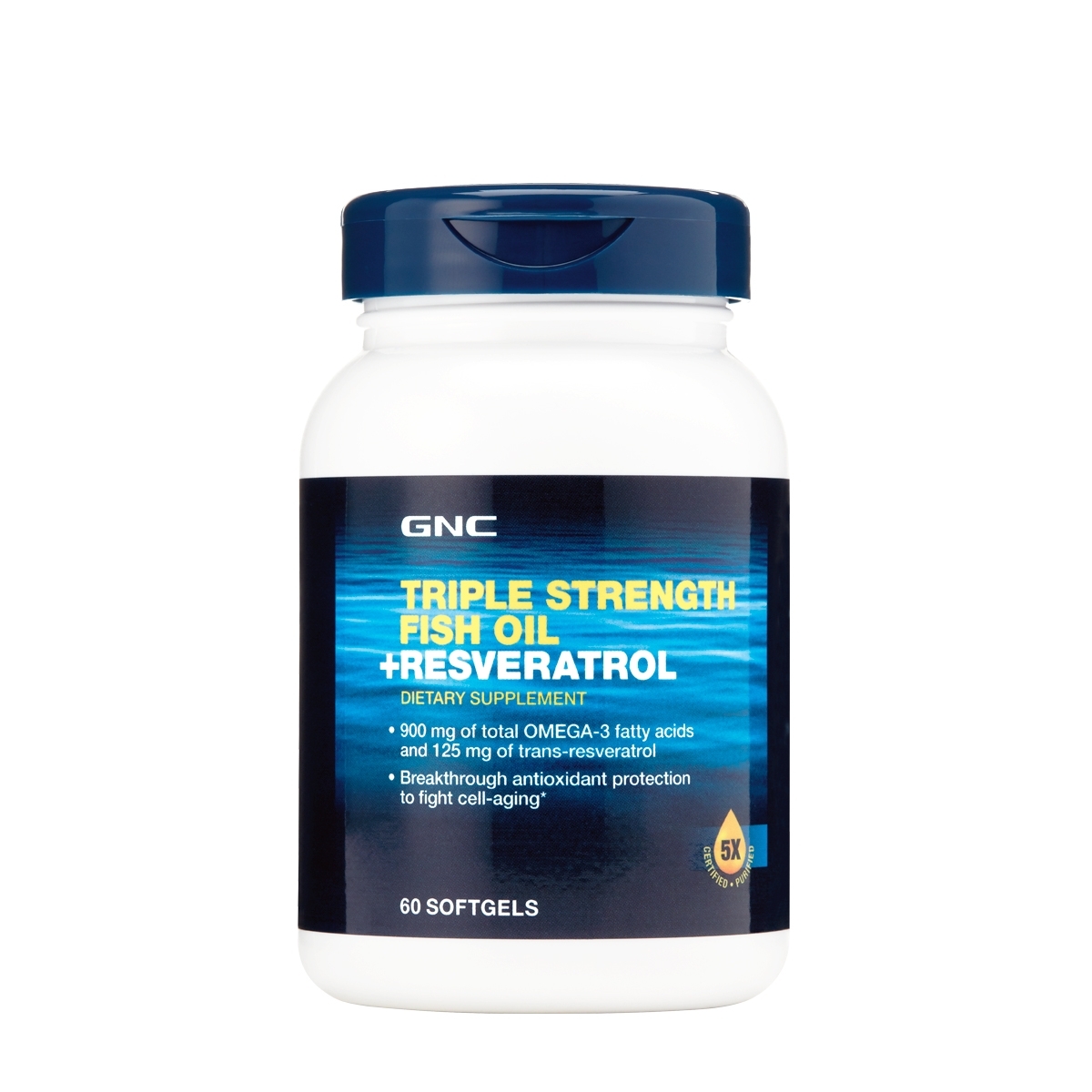 Ulei de peste si resveratrol Triple Strength, 60 capsule, GNC