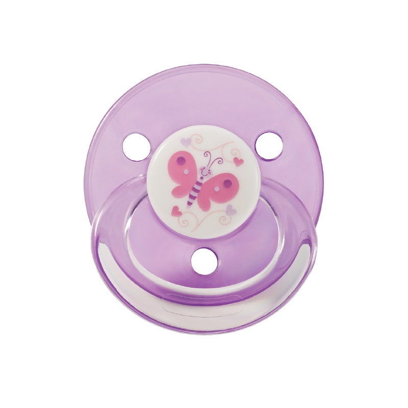 Baby Nova suzeta silicon rotunda cu inel 2 buc 0-18 luni fetita