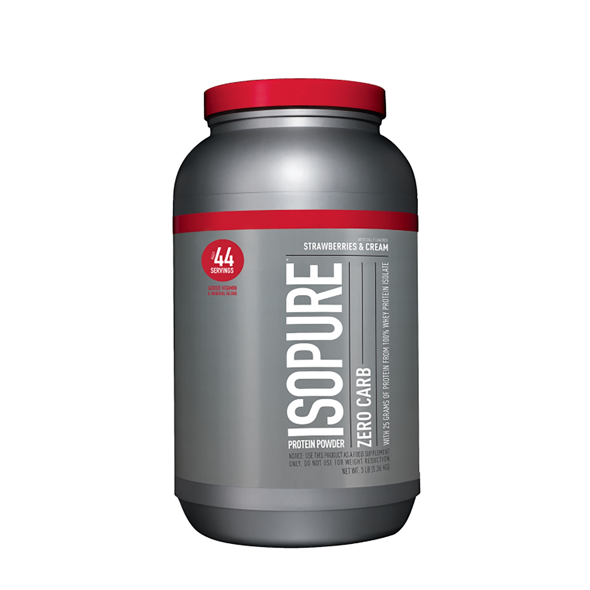 Proteina izolata din zer cu aroma de crema de capsuni Zero Carb, 1360 g, Isopure