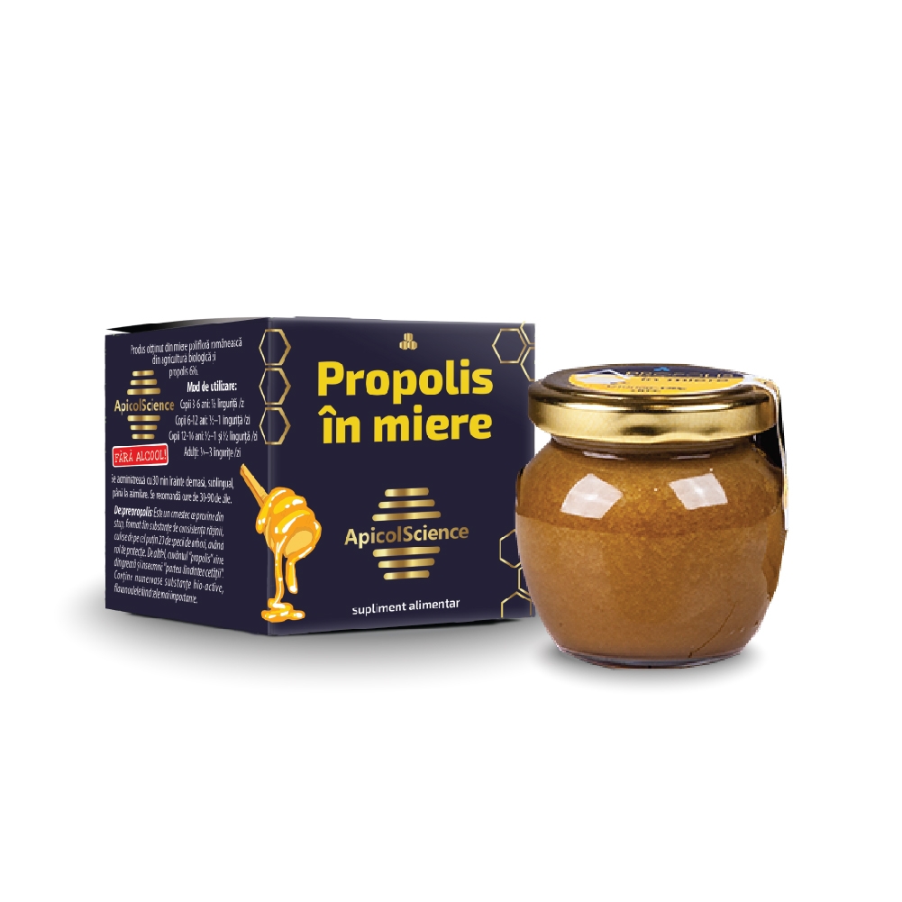 Propolis in miere 6%, 120 g, ApicolScience