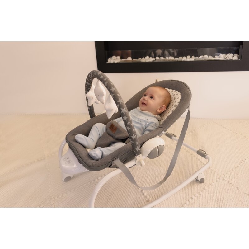 Balansoar, Jane, Evolution, Cu vibratii si melodii, Bara de jucarii si spatar reglabil, Conform cu standardul european de siguranta EN 12790:2023, Star