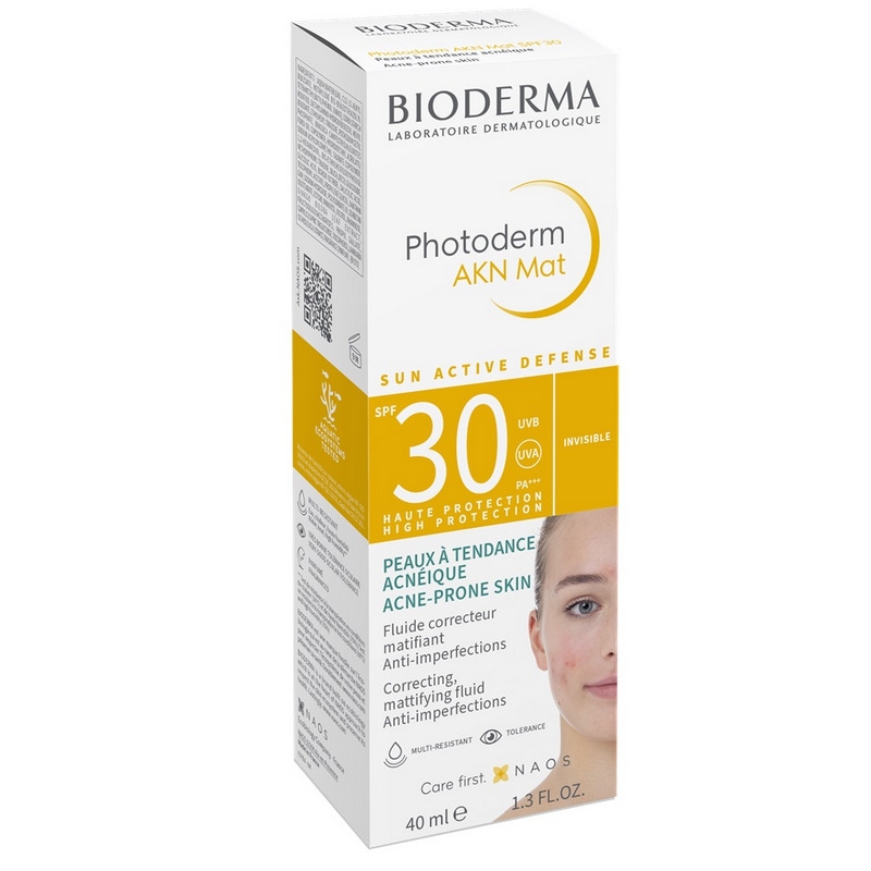 Fluid matifiant si corector Akn Mat SPF30 Photoderm, 40 ml, Bioderma