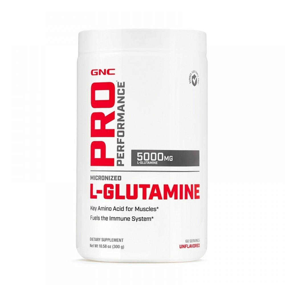 L-glutamina micronizata pudra fara aroma 5000 mg Pro Performance, 300 g, GNC