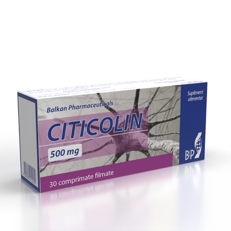 Citicolin 500 mg, 30 comprimate, Balkan Pharmaceuticals