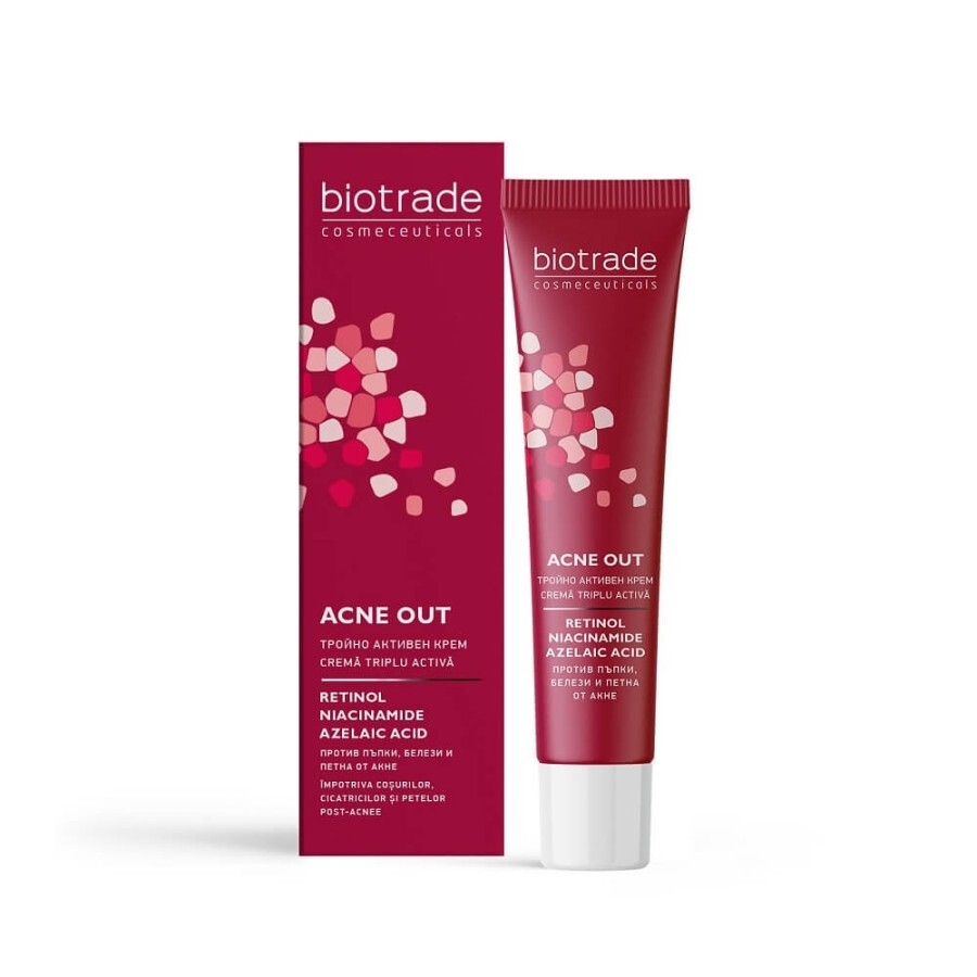Crema triplu activa Acne Out, 30 ml, Biotrade