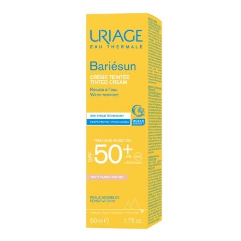 Crema colorata protectie solara SPF 50+ nuanta Fair, Bariesun, 50 ml, Uriage