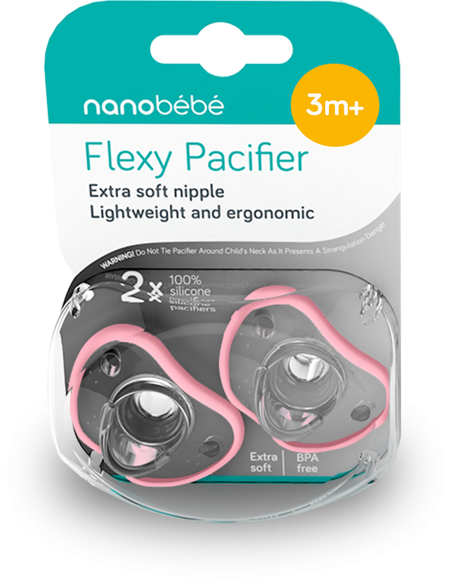 Nanobebe - Suzeta silicon +3 luni 2buc roz