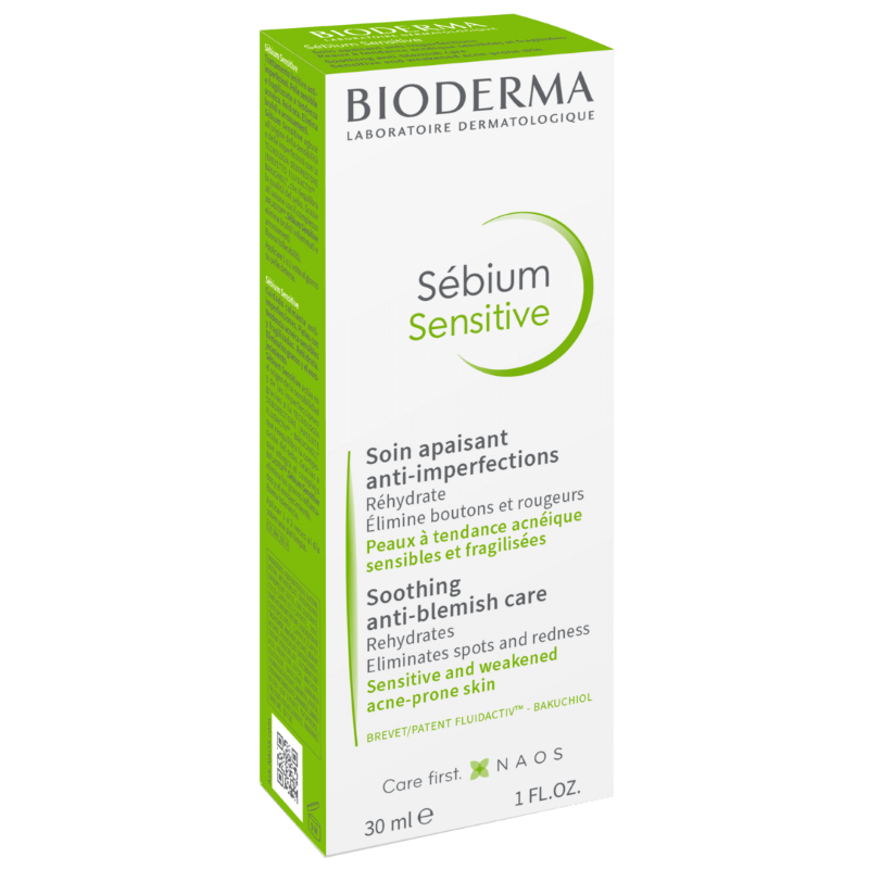 Fluid calmant si hidratant pentru pielea acneica Sebium Sensitive, 30 ml, Bioderma