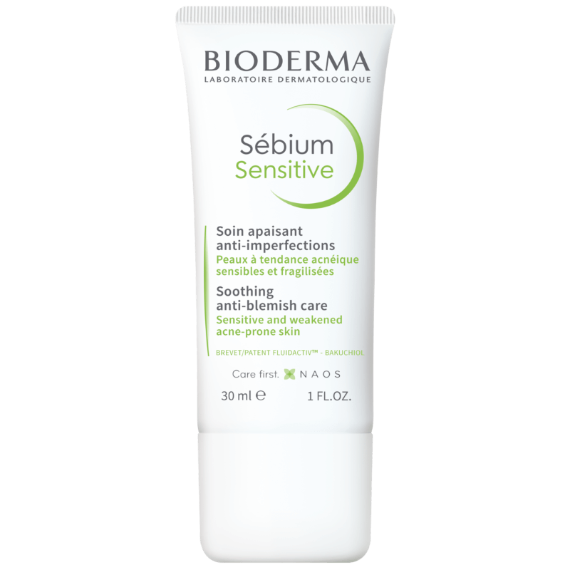 Fluid calmant si hidratant pentru pielea acneica Sebium Sensitive, 30 ml, Bioderma