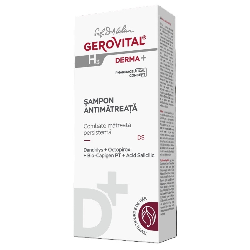 Sampon antimatreata H3 Derma+, 200 ml, Gerovital