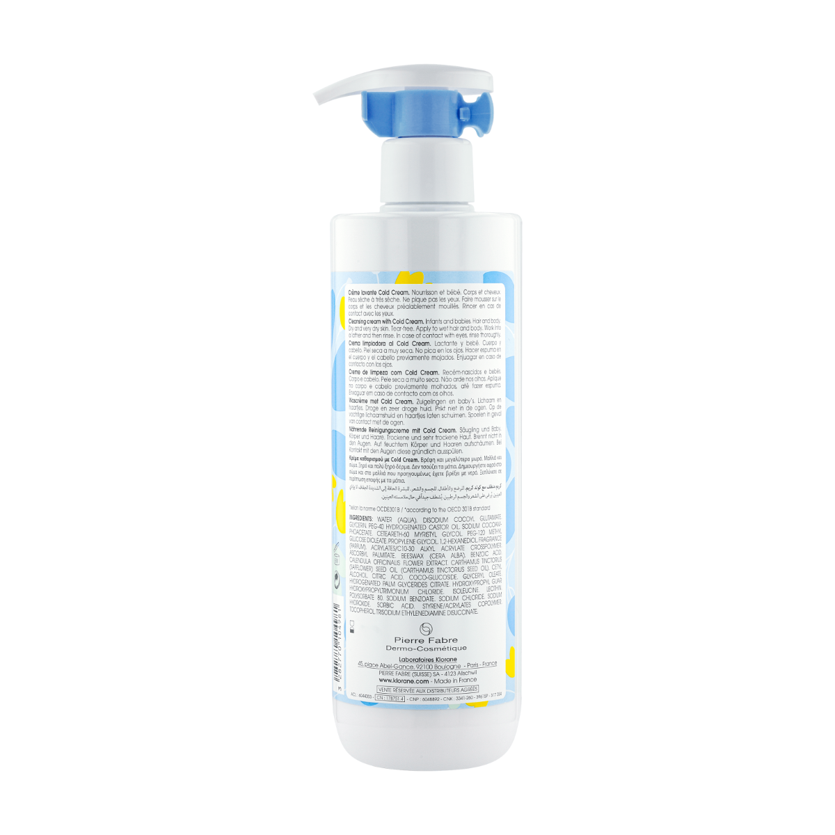 Klorane – Bebe crema de curatare cu cold cream 500ml