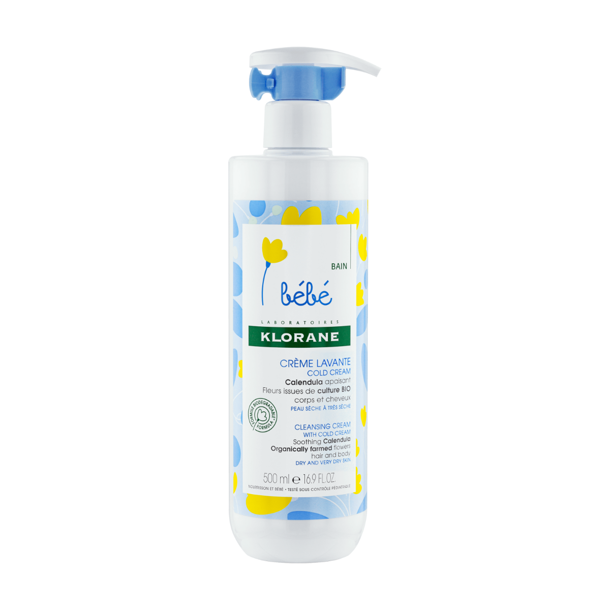 Klorane – Bebe crema de curatare cu cold cream 500ml
