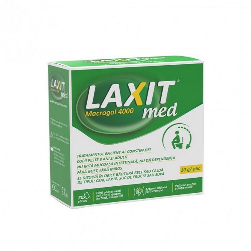 Pulbere pentru solutie orala Laxit Med, 10 g, 20 plicuri, Fiterman Pharma