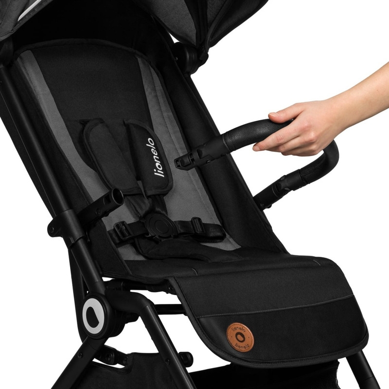 Lionelo - Carucior sport Cloe, De la nastere, Cu accesorii, Cadru din aluminiu, 0-22 kg, Usor, Pliabil cu o singura mana, Ideal pentru toate tipurile de suprafete, Gri