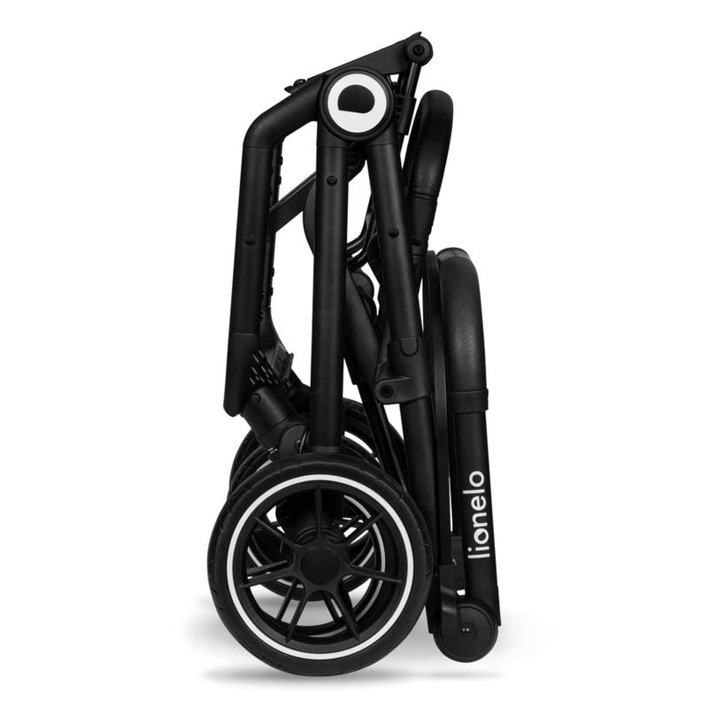 Lionelo - Carucior sport Cloe, De la nastere, Cu accesorii, Cadru din aluminiu, 0-22 kg, Usor, Pliabil cu o singura mana, Ideal pentru toate tipurile de suprafete, Gri