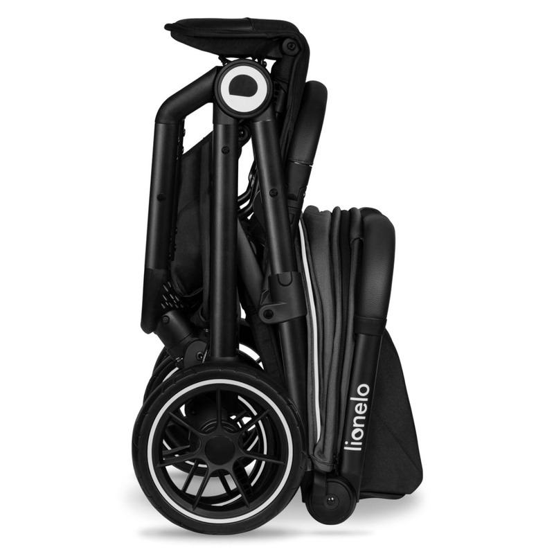 Lionelo - Carucior sport Cloe, De la nastere, Cu accesorii, Cadru din aluminiu, 0-22 kg, Usor, Pliabil cu o singura mana, Ideal pentru toate tipurile de suprafete, Gri