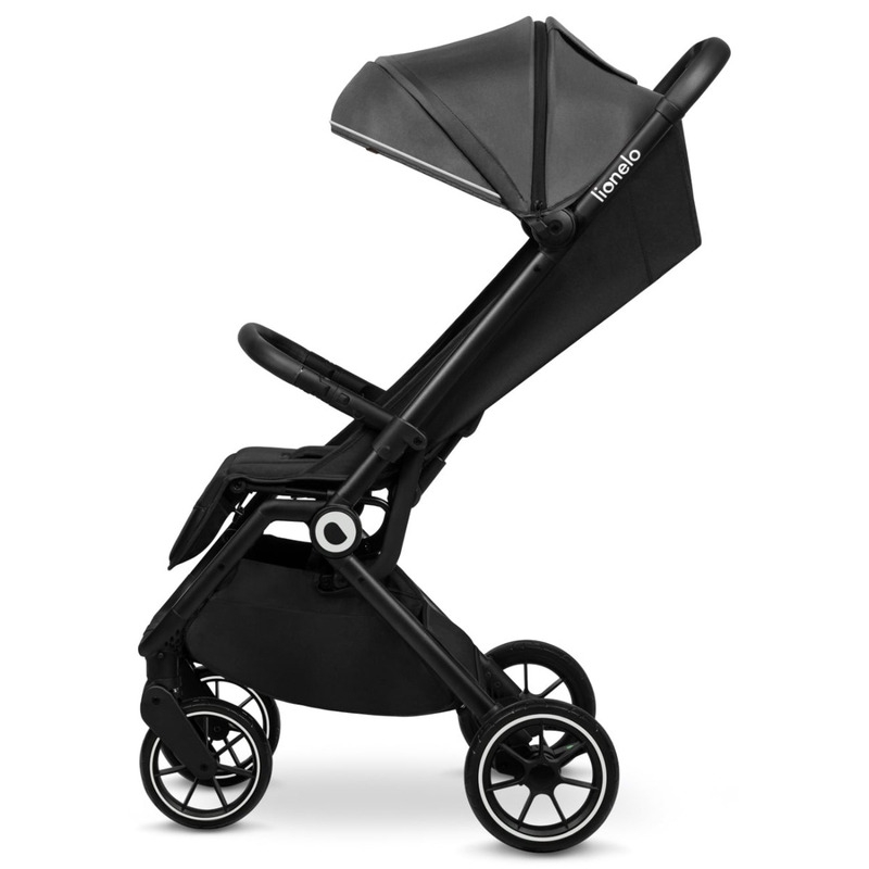 Lionelo - Carucior sport Cloe, De la nastere, Cu accesorii, Cadru din aluminiu, 0-22 kg, Usor, Pliabil cu o singura mana, Ideal pentru toate tipurile de suprafete, Gri