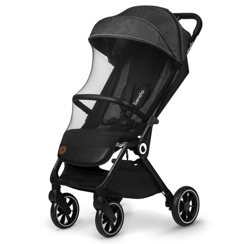 Lionelo - Carucior sport Cloe, De la nastere, Cu accesorii, Cadru din aluminiu, 0-22 kg, Usor, Pliabil cu o singura mana, Ideal pentru toate tipurile de suprafete, Gri