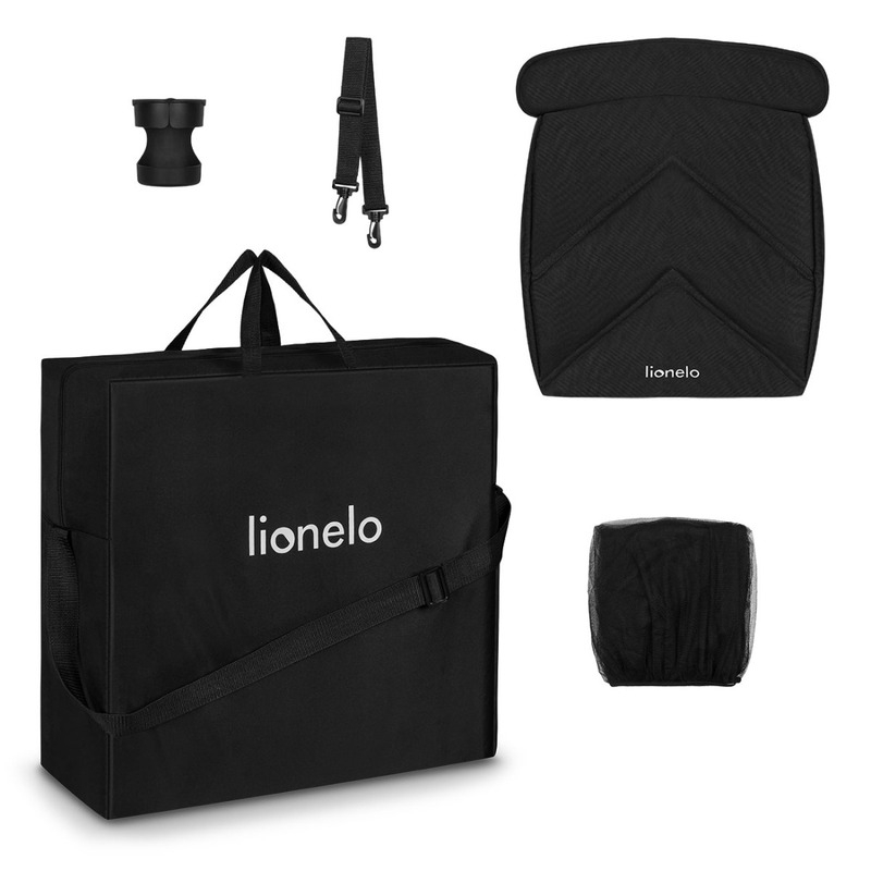 Lionelo - Carucior sport Cloe, De la nastere, Cu accesorii, Cadru din aluminiu, 0-22 kg, Usor, Pliabil cu o singura mana, Ideal pentru toate tipurile de suprafete, Gri