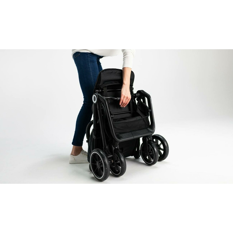 Lionelo - Carucior sport Cloe, De la nastere, Cu accesorii, Cadru din aluminiu, 0-22 kg, Usor, Pliabil cu o singura mana, Ideal pentru toate tipurile de suprafete, Gri