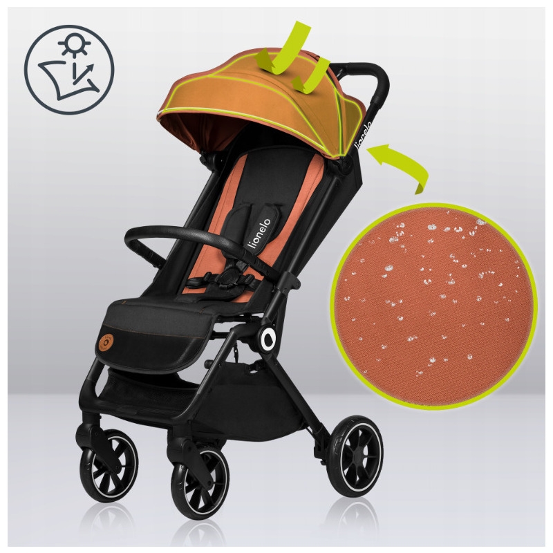 Lionelo - Carucior sport Cloe, De la nastere, Cu accesorii, Cadru din aluminiu, 0-22 kg, Usor, Pliabil cu o singura mana, Ideal pentru toate tipurile de suprafete, Gri