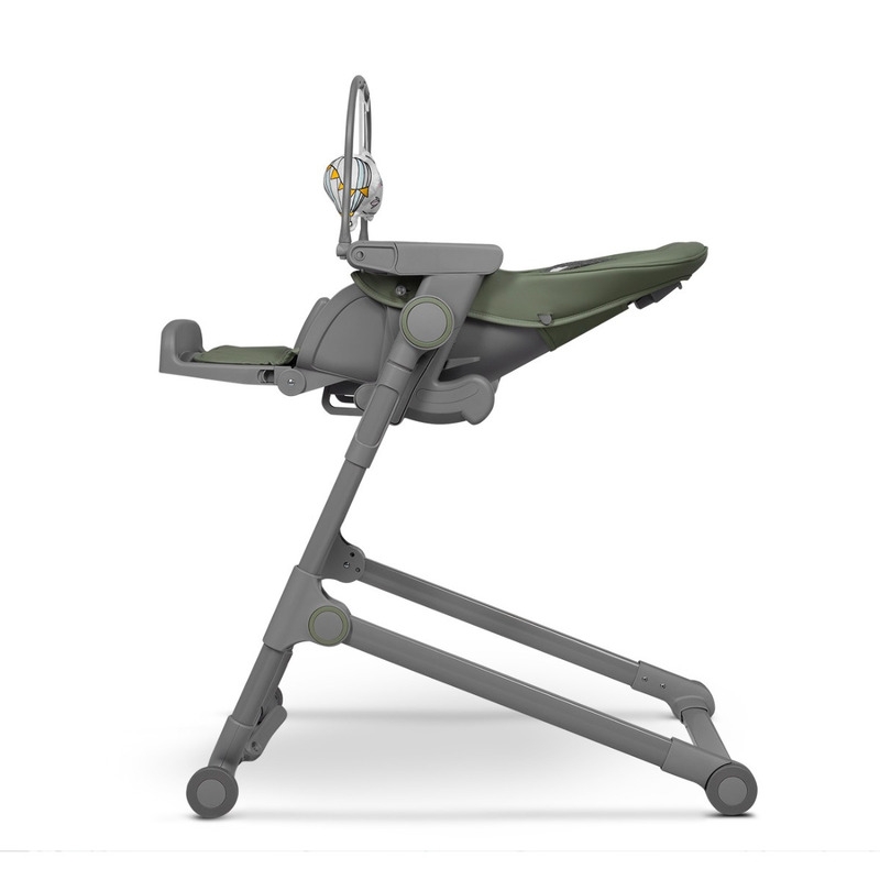 Lionelo - Scaun de masa multifunctional Cora Plus, Reglabil in 4 pozitii pe inaltime, Spatar reglabil in 3 pozitii, Cu bara de jucarii, Pliabil, Conform cu standardul european de securitate EN14988, Verde