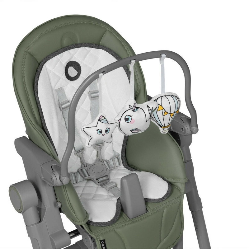 Lionelo - Scaun de masa multifunctional Cora Plus, Reglabil in 4 pozitii pe inaltime, Spatar reglabil in 3 pozitii, Cu bara de jucarii, Pliabil, Conform cu standardul european de securitate EN14988, Verde