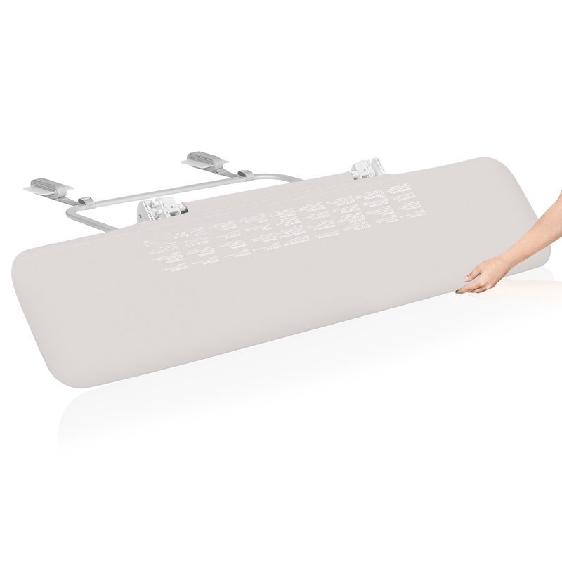 Bariera de protectie pentru pat, Lionelo, Lora XL, Pliabila, Sistem de blocare StandSafe, Geanta de transport inclusa, 150x46 cm, Conform cu BS 7972:2001+A1:2009, Bej
