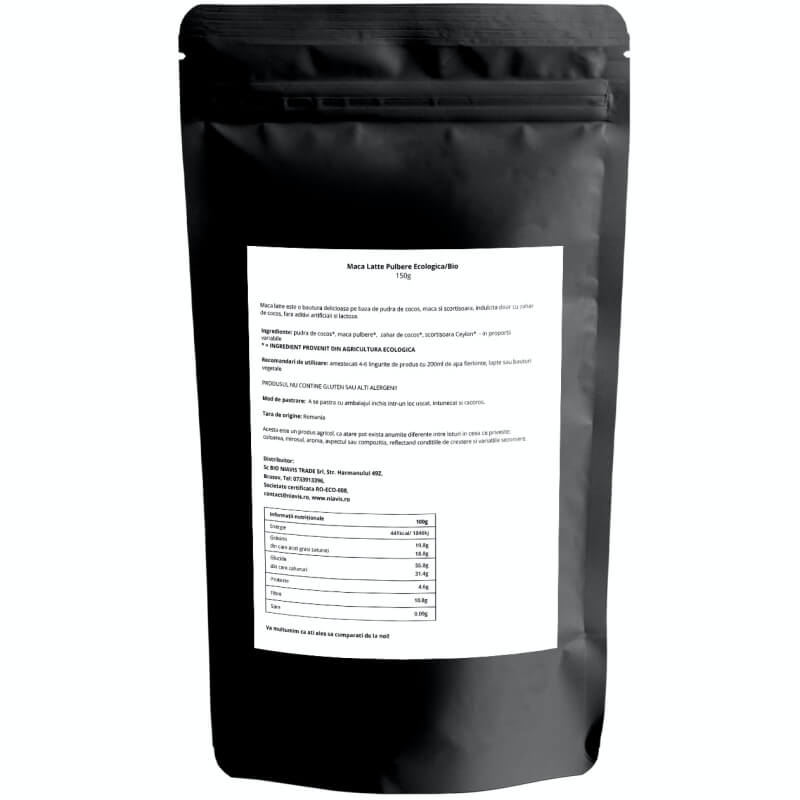 Maca Latte pulbere ecologica, 150 g, Niavis