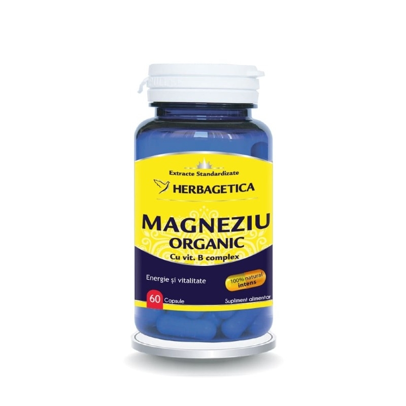 Magneziu organic + vitamina B complex, 60 caps, Herbagetica