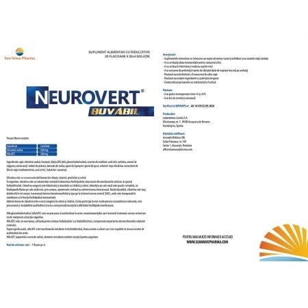 Neurovert buvabil, 20 flacoane, Sun Wave Pharma