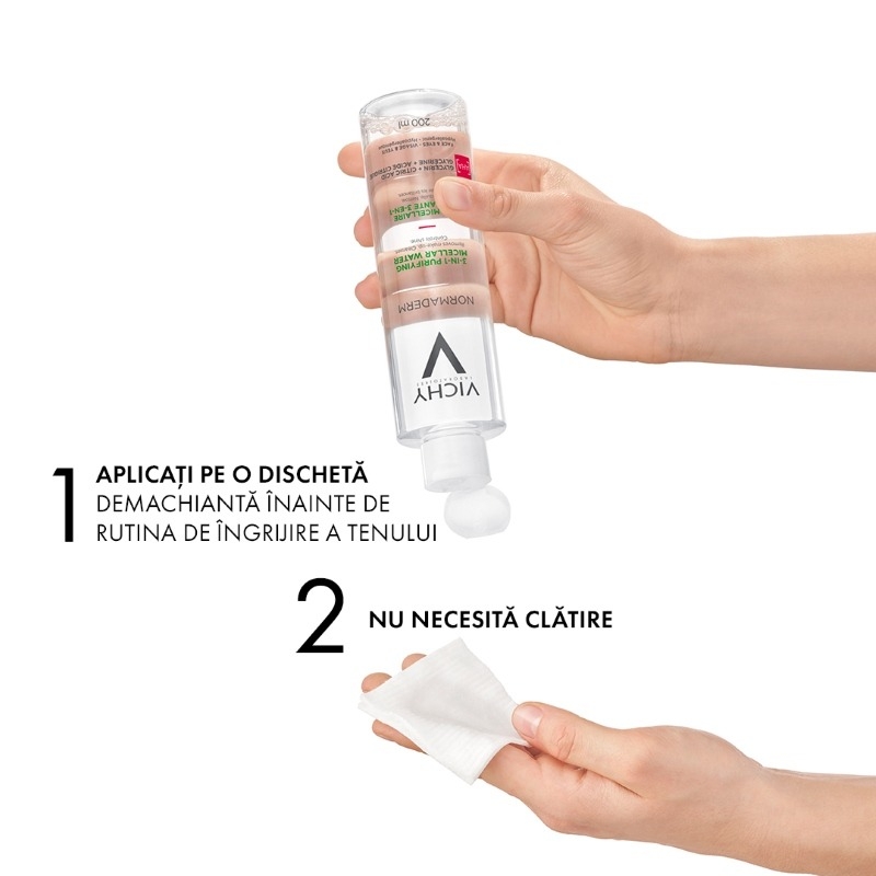 Normaderm solutie micelara de curatare si demachiere, 200ml, Vichy