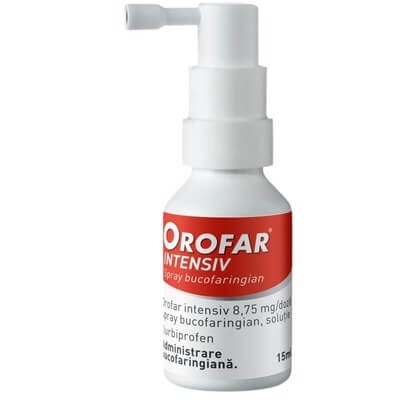 Orofar Intensiv, 8,75 mg/ doza spray bucofaringian, solutie, 15 ml, Stada