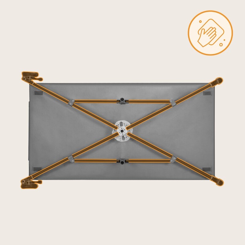 Patut pliant, Lionelo, Jasmin Easy Fold, Pana la 15 kg, Usor de pliat, Cu doua nivele, Cu saltea ergonomica T25, Cu intrare laterala cu fermoar, 2 roti cu frana, 120 x 60 cm, Conform cu EN 716, 0-36 luni, Gri