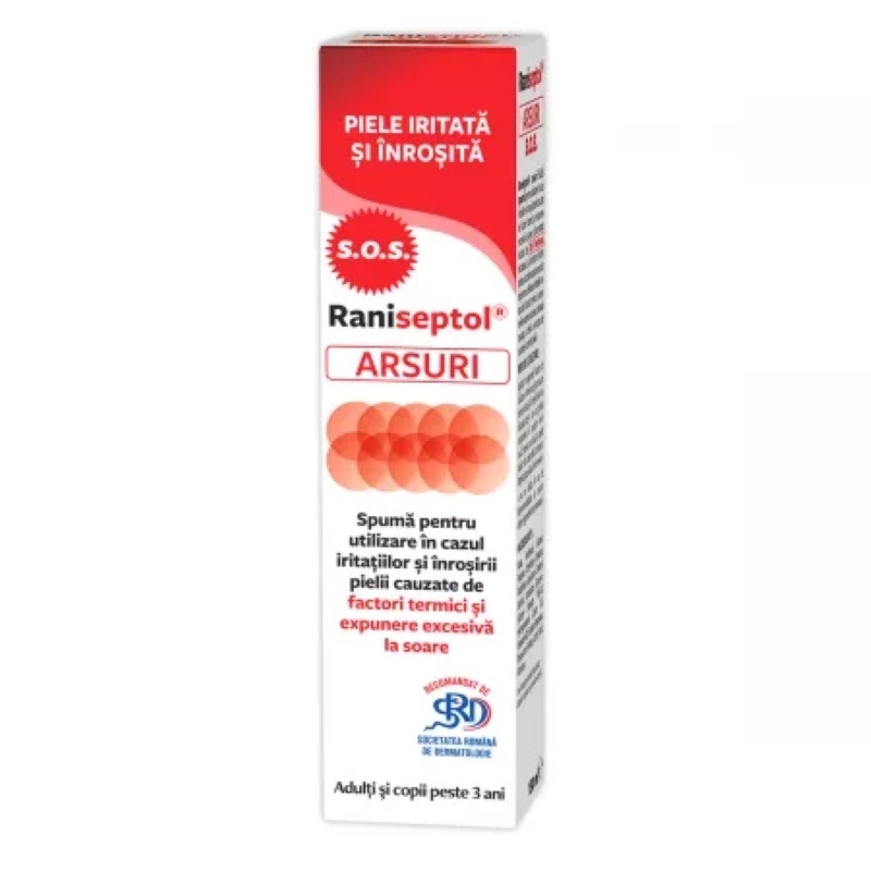 Raniseptol Arsuri spuma cu 20% panthenol, 150 ml, Zdrovit