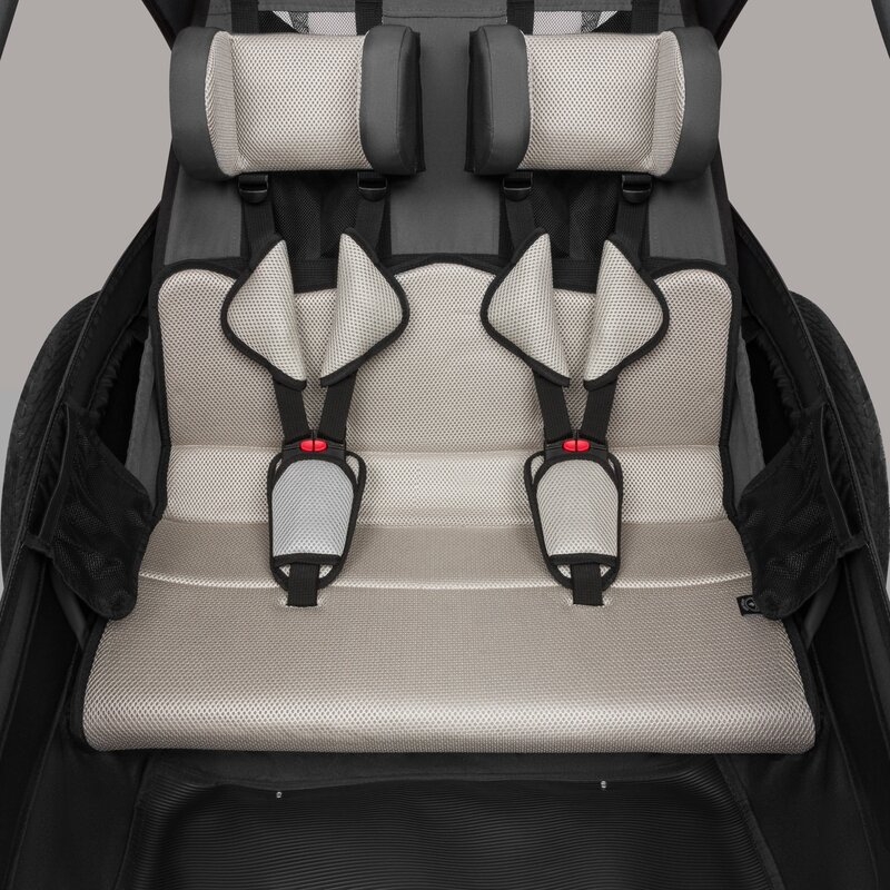 Remorca de bicicleta, Lionelo, Cama, Cu functie de carucior, Pentru 1 sau 2 copii, Cu sistem de absorbtie a socurilor SIQ, Geamuri cu protectie solara, Negru