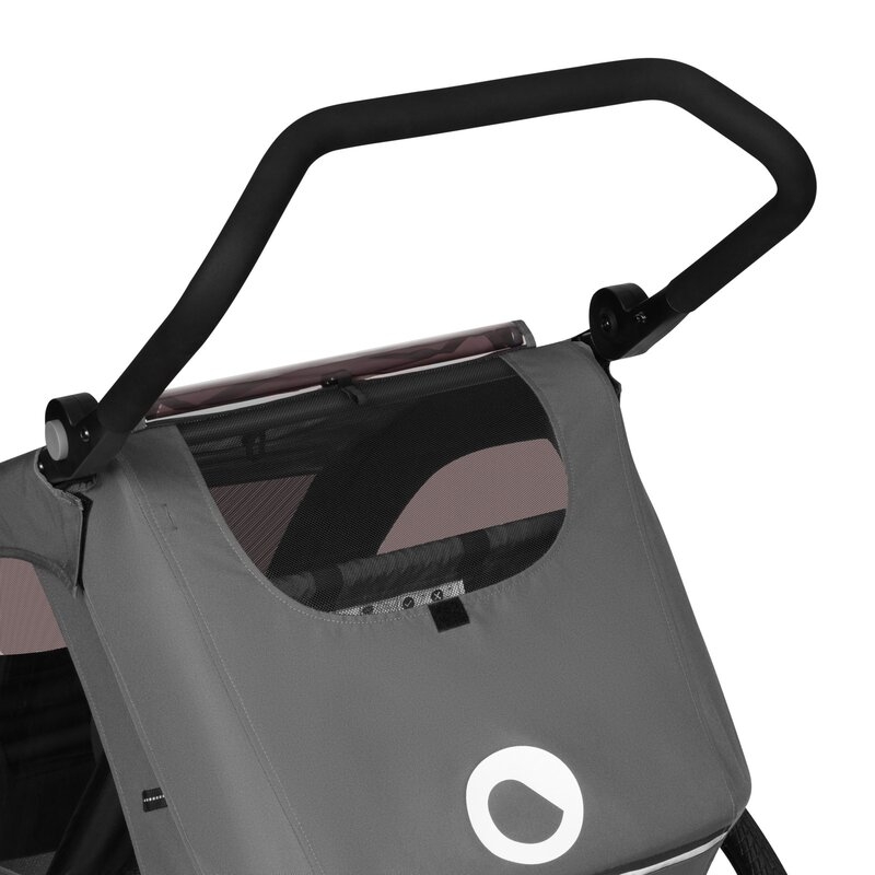Remorca de bicicleta, Lionelo, Cama, Cu functie de carucior, Pentru 1 sau 2 copii, Cu sistem de absorbtie a socurilor SIQ, Geamuri cu protectie solara, Negru