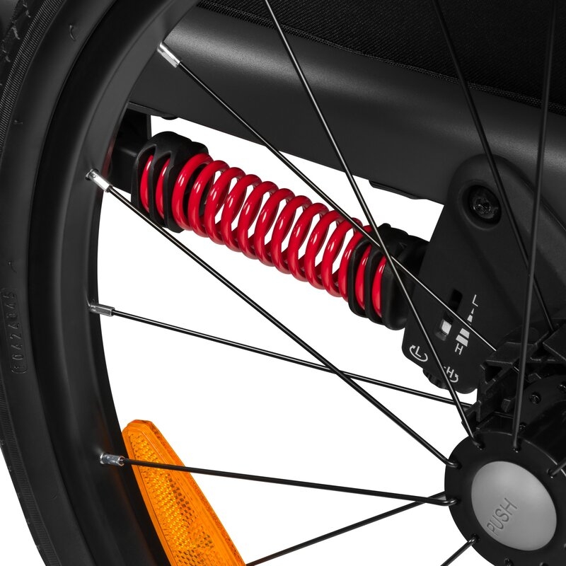 Remorca de bicicleta, Lionelo, Cama, Cu functie de carucior, Pentru 1 sau 2 copii, Cu sistem de absorbtie a socurilor SIQ, Geamuri cu protectie solara, Negru